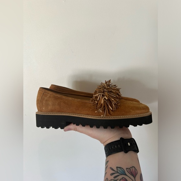 Ron White Italy Skylar Fringe Women's Leather Slip On Loafers Shoes - Picture 2 of 7